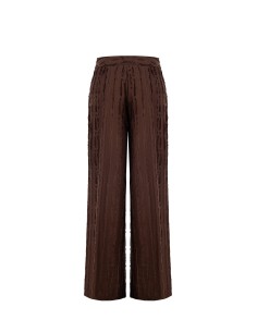 Pantalon de palais en viscose mélangée, rayé et effiloché, avec poches Rinascimento 2