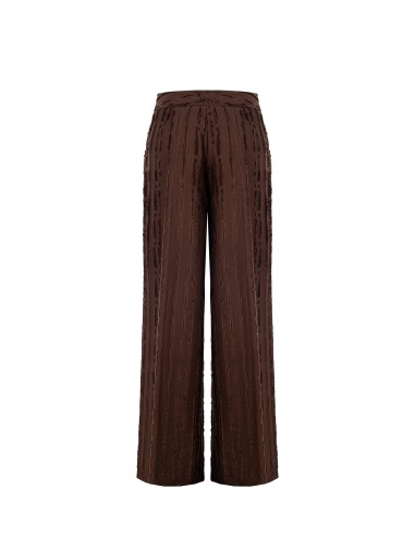 Pantalon de palais en viscose mélangée, rayé et effiloché, avec poches Rinascimento