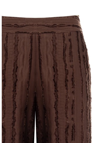 Pantalon de palais en viscose mélangée, rayé et effiloché, avec poches Rinascimento
