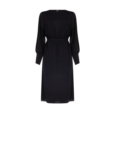 Robe midi en satin à col croisé avec ceinture et bretelles coordonnées Rinascimento