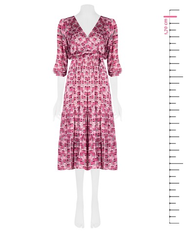 Robe longue imprimée avec top croisé Rinascimento