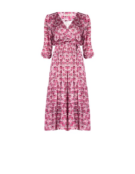 Robe longue imprimée avec top croisé Rinascimento