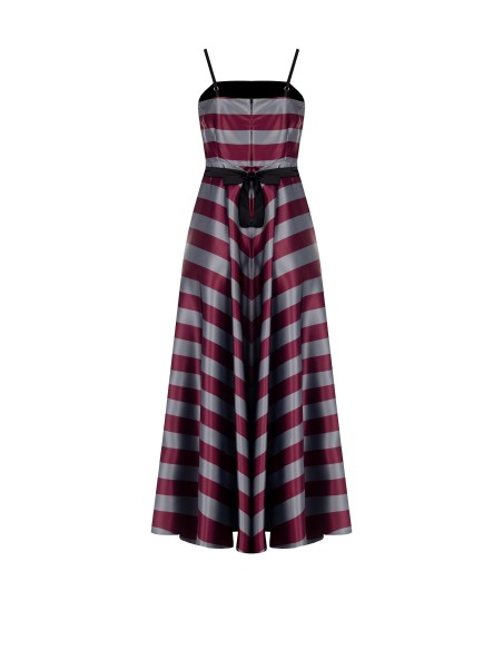 Robe longue en satin avec ceinture rose Rinascimento