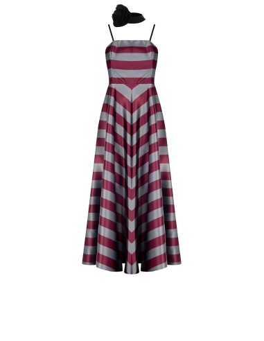 Robe longue en satin avec ceinture rose Rinascimento