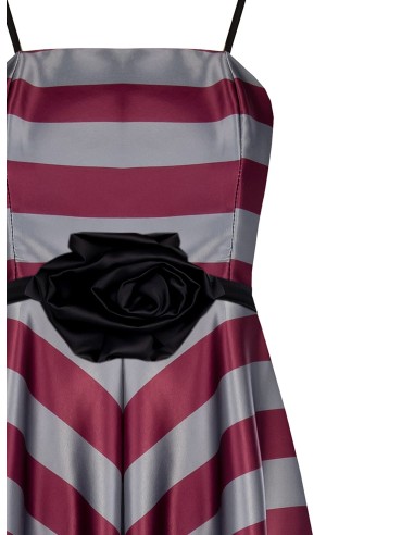 Robe longue en satin avec ceinture rose Rinascimento