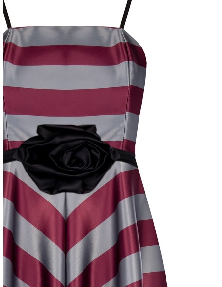 Robe longue en satin avec ceinture rose Rinascimento