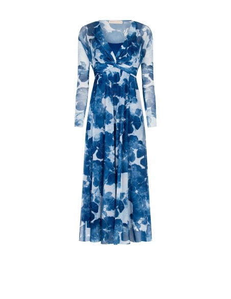 Rinascimento - Robe longue à col en V en tulle extensible