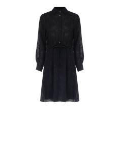 Short Viscose Mixte Chemisier Robe Devoré Avec Ceinture Coordonnée Rinascimento
