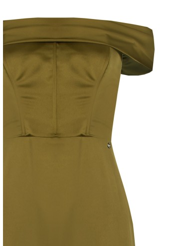 Longue robe bustier en satin avec fentes et fentes latérales Rinascimento