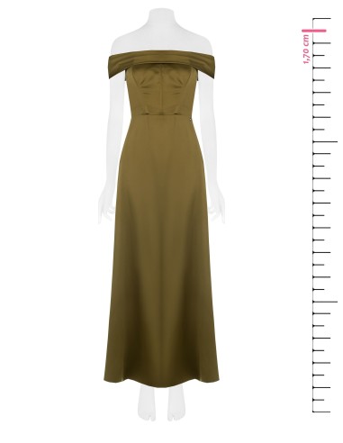 Longue robe bustier en satin avec fentes et fentes latérales Rinascimento
