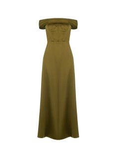 Longue robe bustier en satin avec fentes et fentes latérales Rinascimento