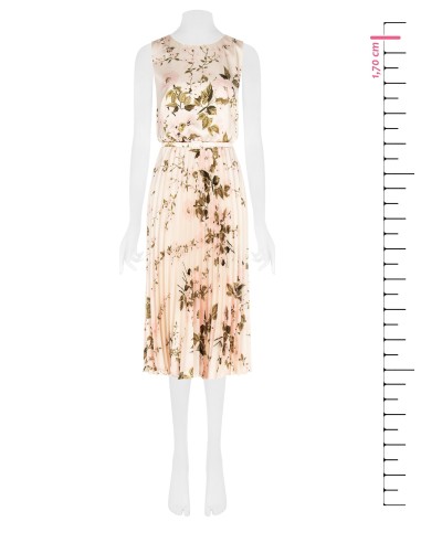 Robe de satin longueur genou avec ceinture ajustée et évasée Rinascimento coordonné