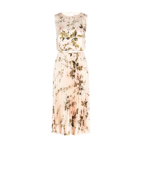 Robe de satin longueur genou avec ceinture ajustée et évasée Rinascimento coordonné
