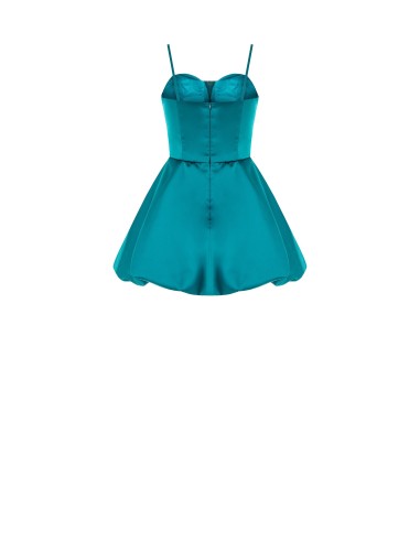 Robe de bal courte en satin avec bonnets Rinascimento