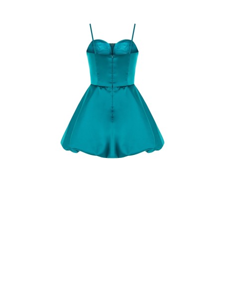 Robe de bal courte en satin avec bonnets Rinascimento