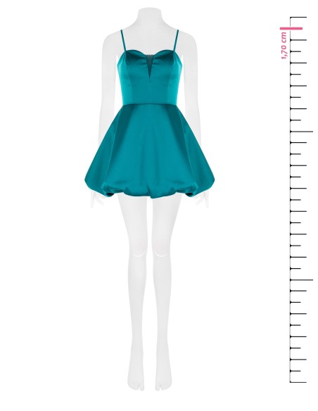 Robe de bal courte en satin avec bonnets Rinascimento