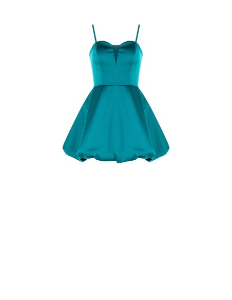 Robe de bal courte en satin avec bonnets Rinascimento