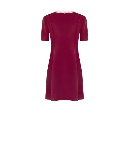 Rinascimento Robe courte à col V en tissu fluide avec volant