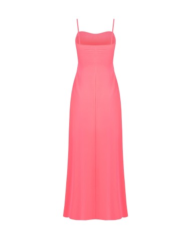 Robe longue drapée en géorgette avec bonnets Rinascimento