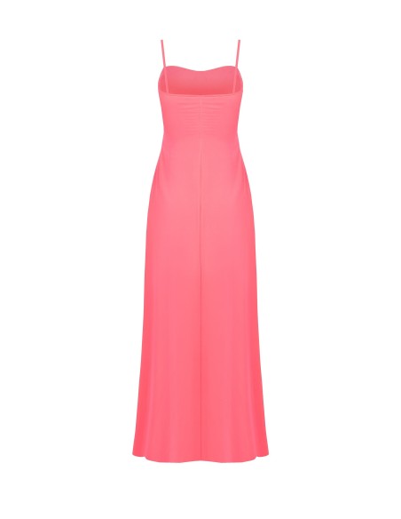 Lange georgette jurk met drapering en cups van Rinascimento