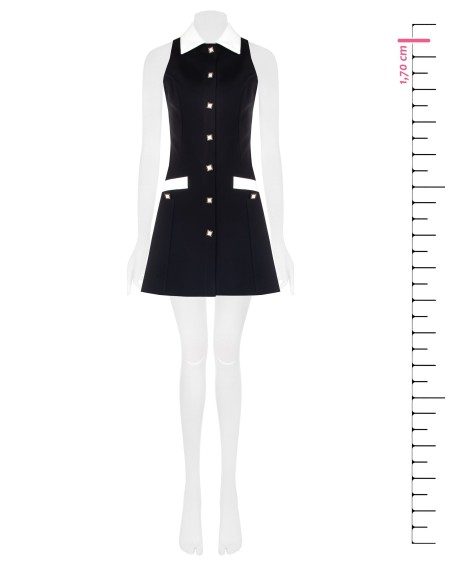 Short Tube Dress In Milan Stitch With Jewel Buttons Rinascimento