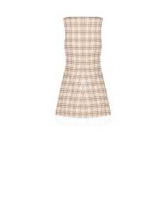 Rinascimento Plaid Polyviscose Short Ruched Dress With Pleat Detail 2