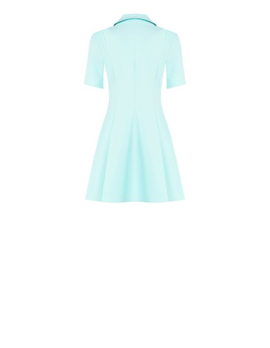 Robe courte évasée en tissu bi-extensible avec encolure en V et nœud en strass sur le col Rinascimento