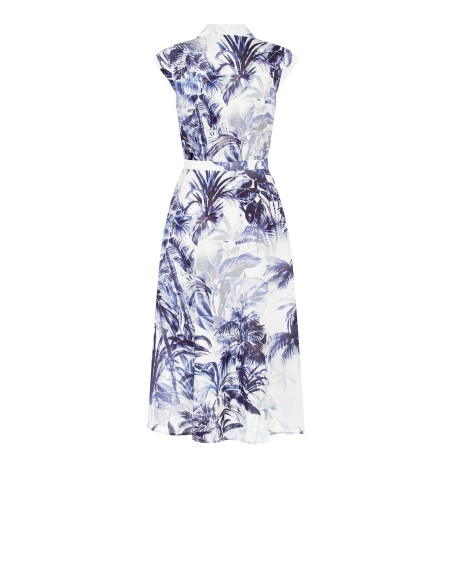 Robe longue chemisier en coton avec ceinture assortie Rinascimento
