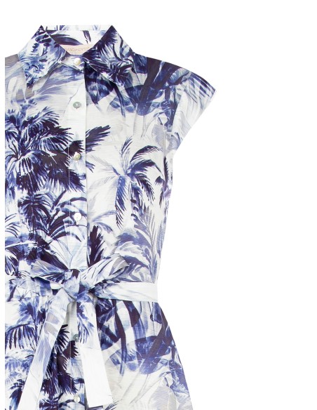 Robe longue chemisier en coton avec ceinture assortie Rinascimento