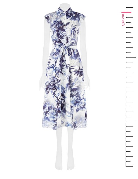 Robe longue chemisier en coton avec ceinture assortie Rinascimento