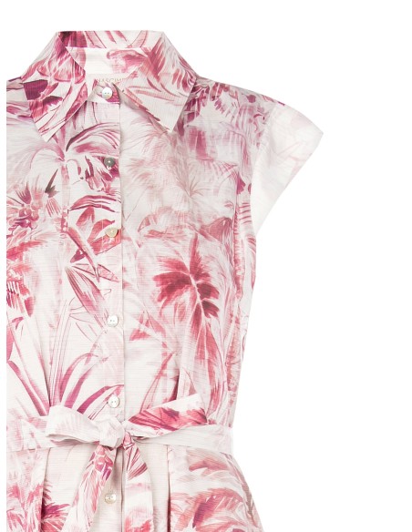 Robe longue chemisier en coton avec ceinture assortie Rinascimento