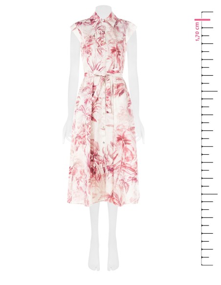 Robe longue chemisier en coton avec ceinture assortie Rinascimento