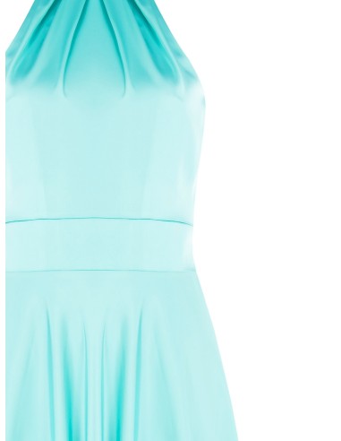 Robe longue évasée en satin avec nœud au cou Rinascimento
