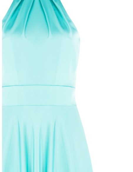 Robe longue évasée en satin avec nœud au cou Rinascimento