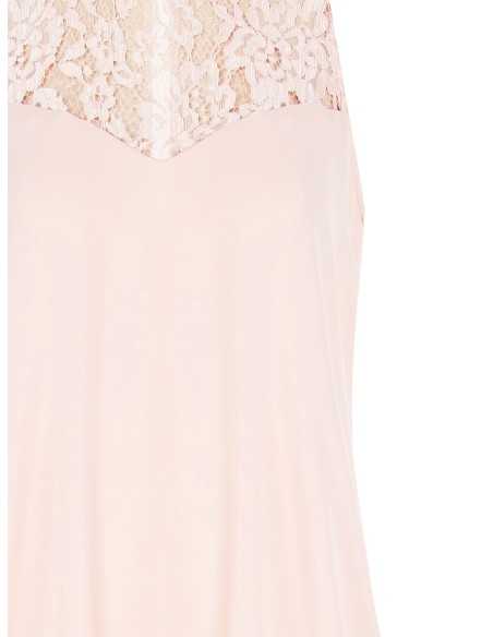 Robe courte bouffante en tissu fluide avec empiècement en dentelle Rinascimento