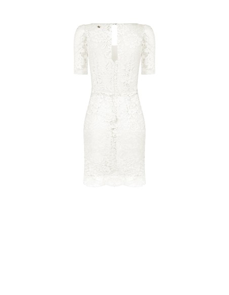 Robe courte en dentelle à décolleté cœur Rinascimento