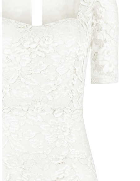 Robe courte en dentelle à décolleté cœur Rinascimento