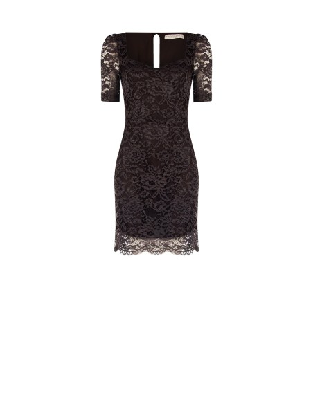 Robe courte en dentelle à décolleté cœur Rinascimento