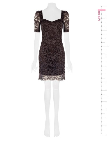 Robe courte en dentelle à décolleté cœur Rinascimento