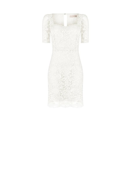 Robe courte en dentelle à décolleté cœur Rinascimento
