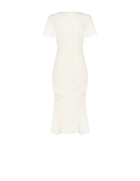 Robe midi ajustée et évasée en dentelle Rinascimento