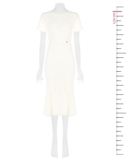 Robe midi ajustée et évasée en dentelle Rinascimento