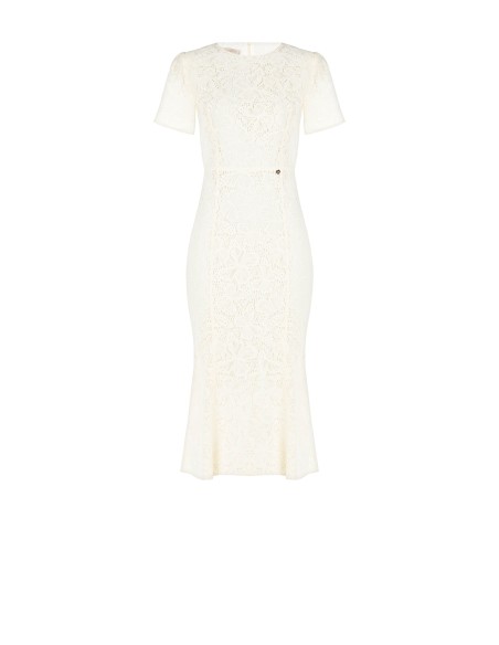 Robe midi ajustée et évasée en dentelle Rinascimento