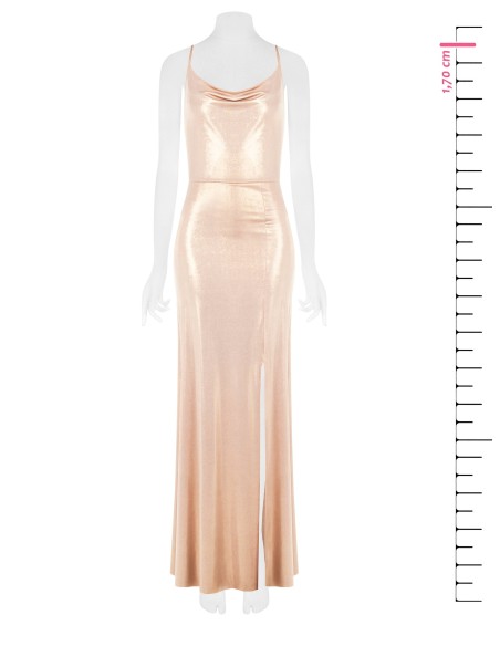 Rinascimento - Robe longue en maille lurex et fendue