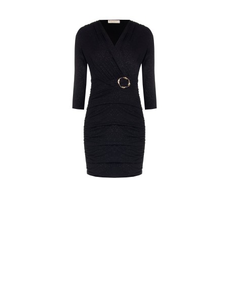 Rinascimento - Robe à pinces courte et pailletée à encolure en V croisée