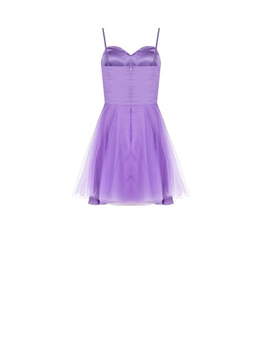 Robe de bal courte en tulle avec rinceaux de roses