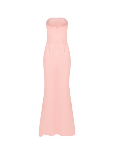 Robe longue asymétrique en crêpe scuba avec épingles dorées Rinascimento