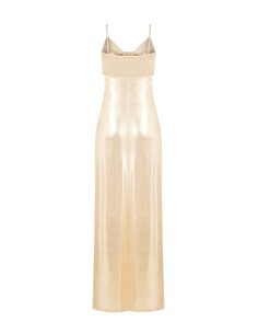 Lange jurk van gelamineerde stof met cut-outs aan de zijkanten Rinascimento 2