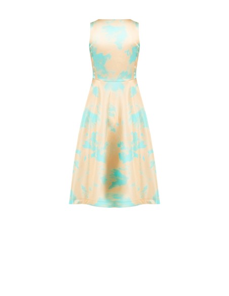 Robe midi en crêpe de satin avec col en V Rinascimento
