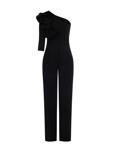 Vloeiende palazzo-jumpsuit met gestructureerde volantmouwen van Rinascimento